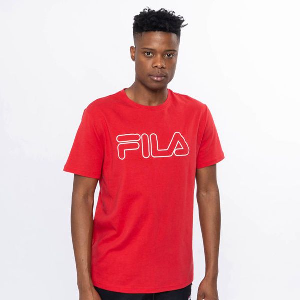 Camisetas Fila Homem Vermelhas - Fila Outline Base Portugal Lisboa,TSMO-74590